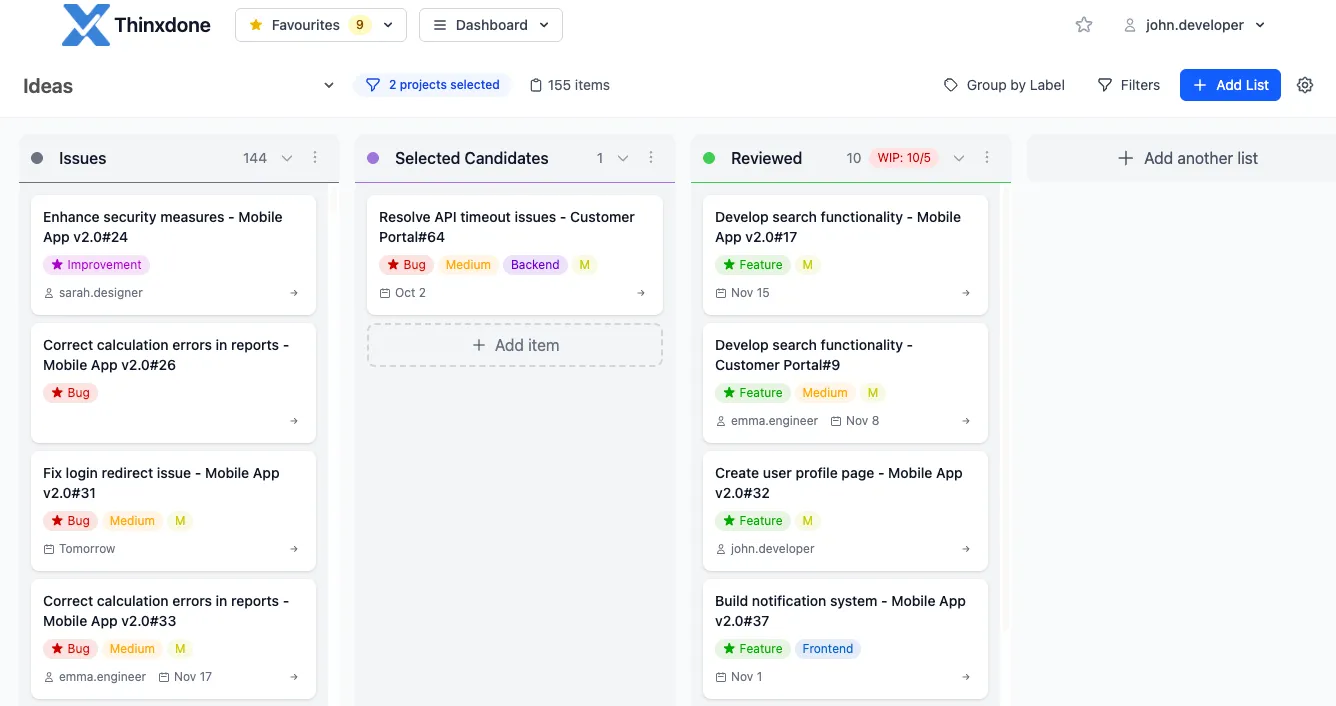 ThinXdone Workspace Overview